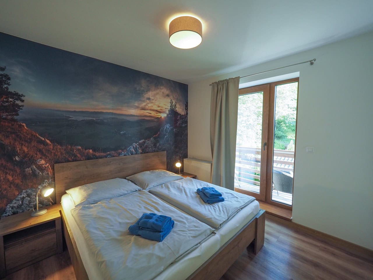 Spálňa v apartmáne s jednou spálňou a balkónom vo Vila Vista